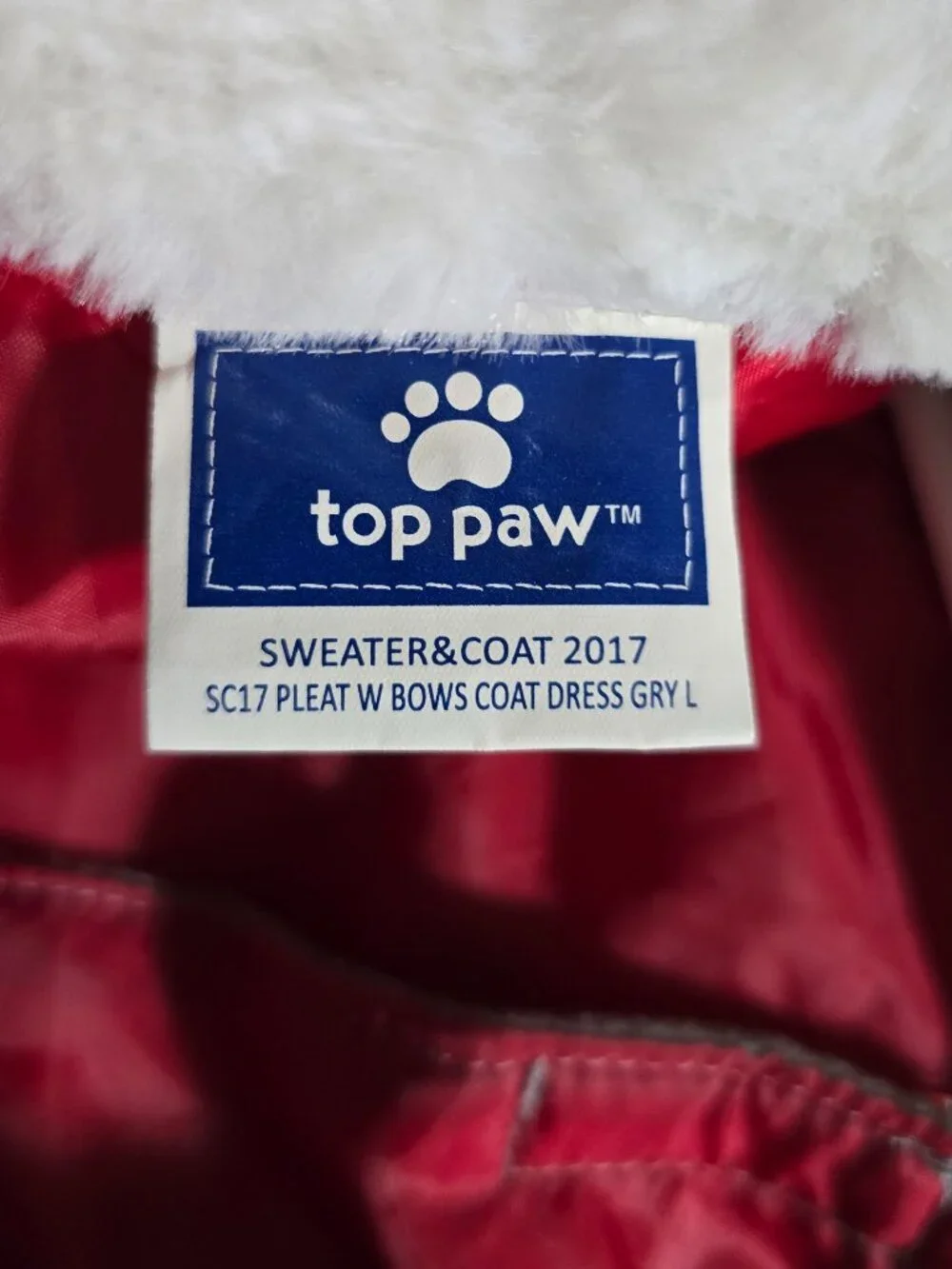 Top Paw Large Dog Dress Gray Fleece Faux Fur Winter Holiday Outfit NWT